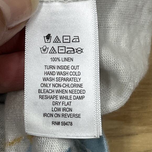 Cynthia Rowley 100% Linen Top Womens Size 1X Floral Lightweight Casual Beachy - Picture 7 of 7